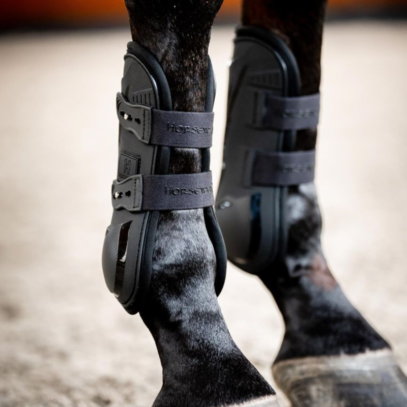 Horseware Classic Tendon Boots - L - Black/Black-2