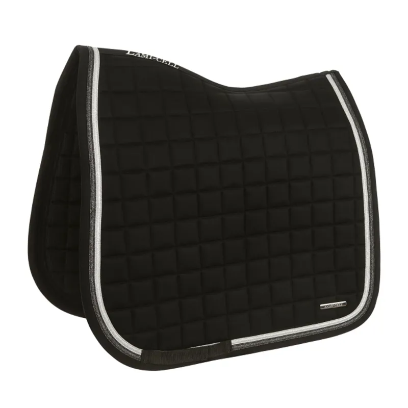 Lami-Cell Sparkling Cotton Dressage Saddlepad - Black - Full