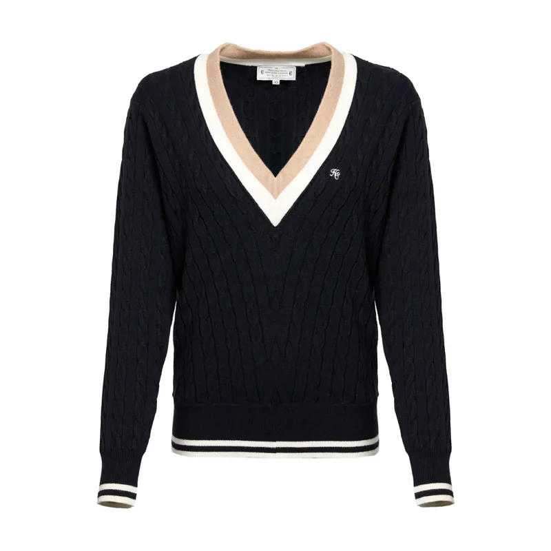 Holland Cooper Melissa V Neck Knit - Ink Navy-5