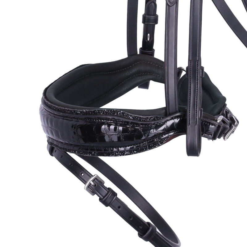 Schockemohle SP Luxury Dressage Bridle - Black/Croco/Silver-3