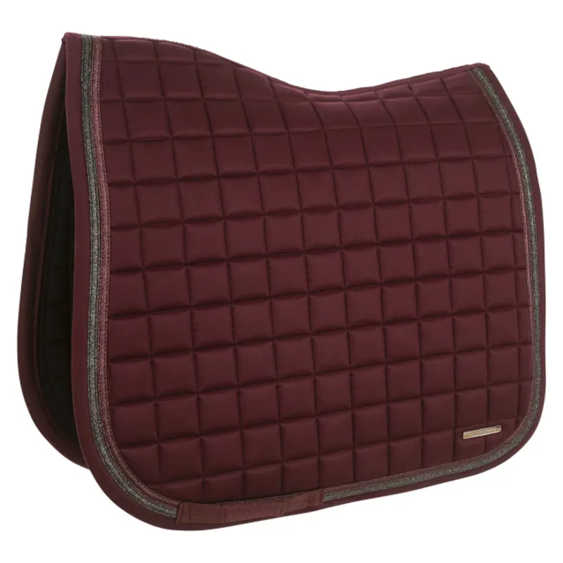 Lami-Cell Sparkling Cotton Dressage Saddlepad - Burgundy  - Full