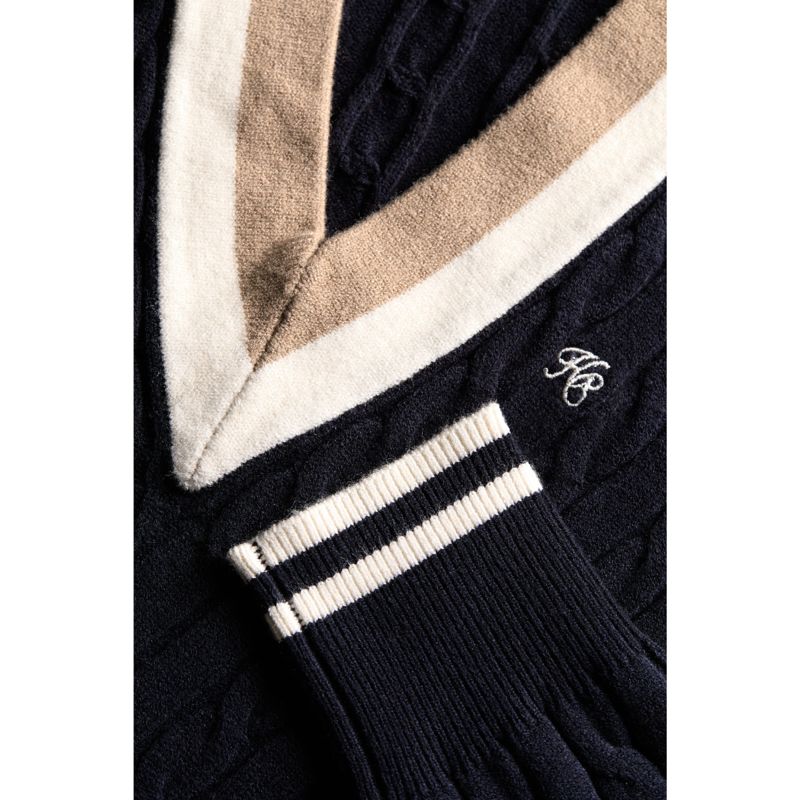 Holland Cooper Melissa V Neck Knit - Ink Navy-7