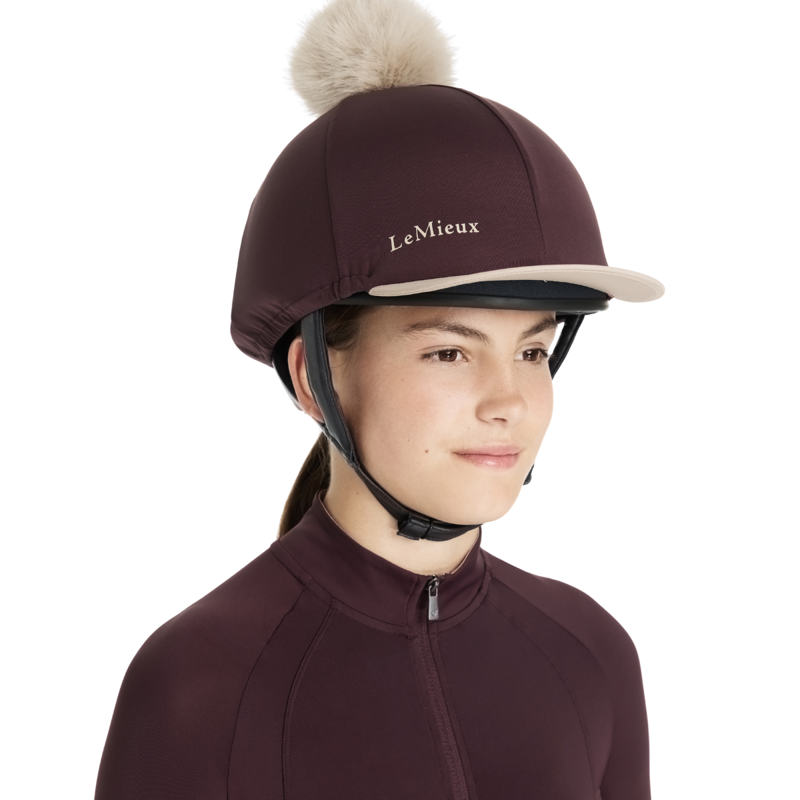 LeMieux Classique Pom Hat Silk - Damson-2