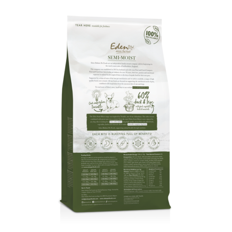 Eden Semi-Moist Duck And Tripe Kibble Dog Food-1