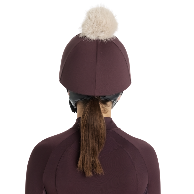 LeMieux Classique Pom Hat Silk - Damson-1