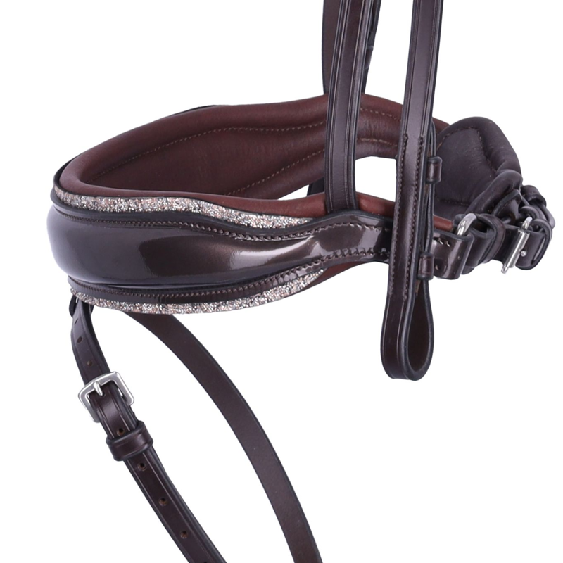 Schockemohle SP Luxury Dressage Bridle - Espresso/Toffee/Silver-2