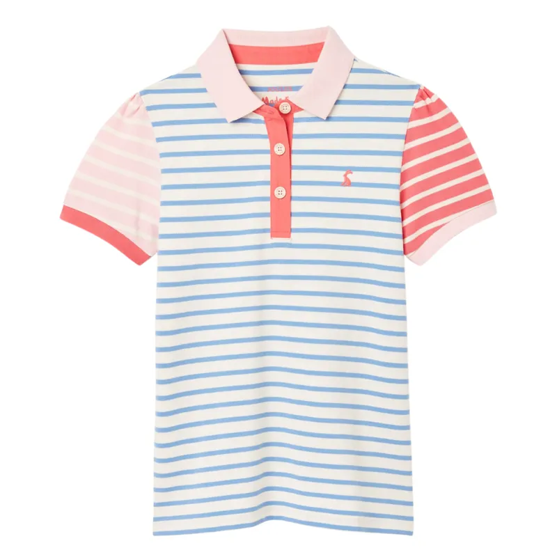 Joules Girls' Morgan Polo Shirt - Blue Stripe