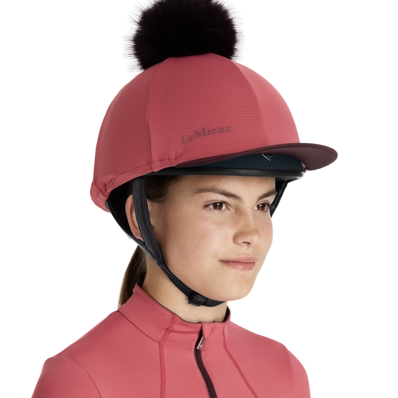 LeMieux Classique Pom Hat Silk - Cranberry-2
