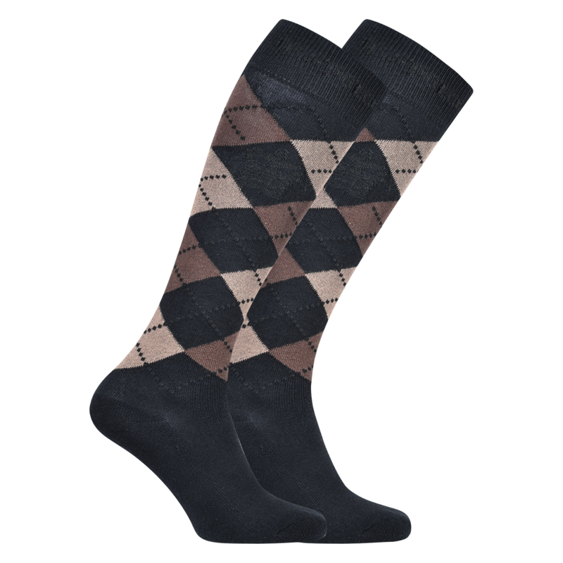 HV Polo Ladies Argyle Socks - Black Basalt