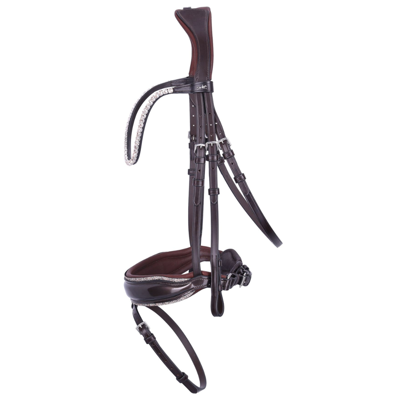 Schockemohle SP Luxury Dressage Bridle - Espresso/Toffee/Silver-1