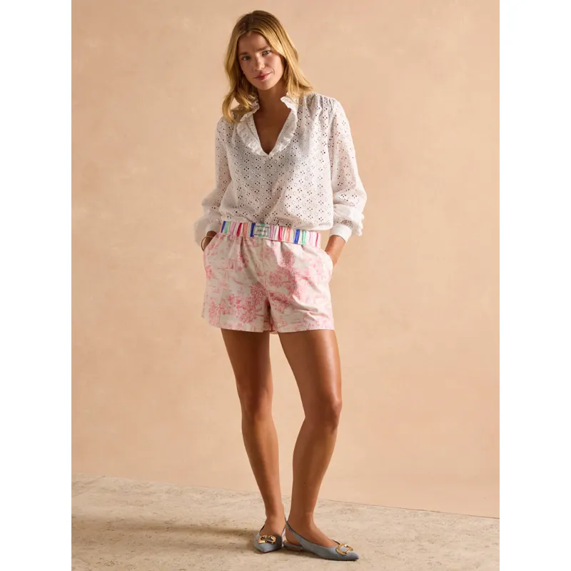 Joules Ladies Amara Pull-On Cotton Shorts - Pink-4