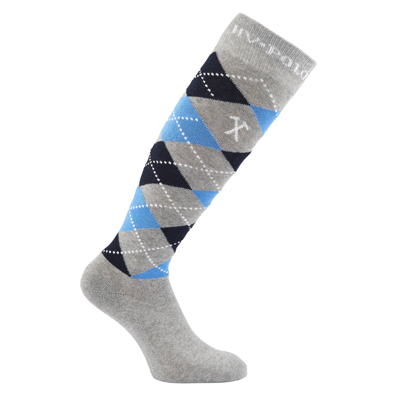 HV Polo Ladies Argyle Socks - Grey Melange/White