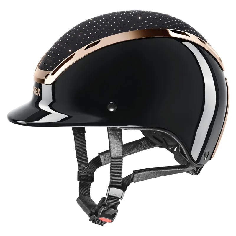Uvex Exxeed Glow Riding Hat - Black/Rose