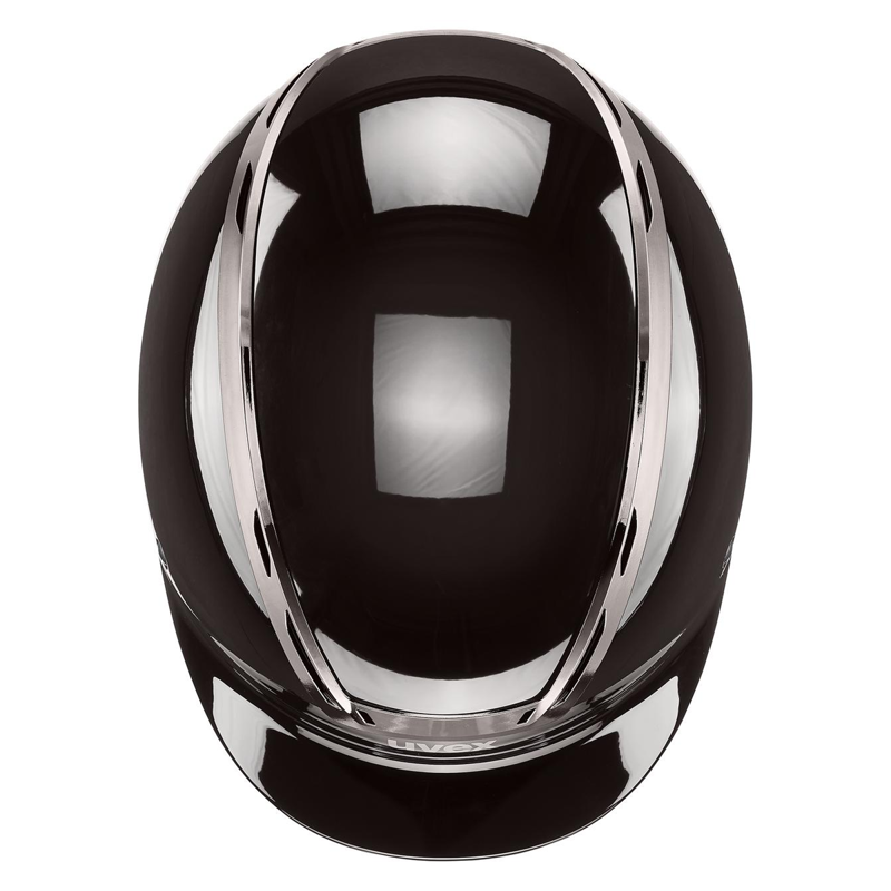 Uvex Exxeed Shiny Chrome Riding Hat - Mocca Glossy-3