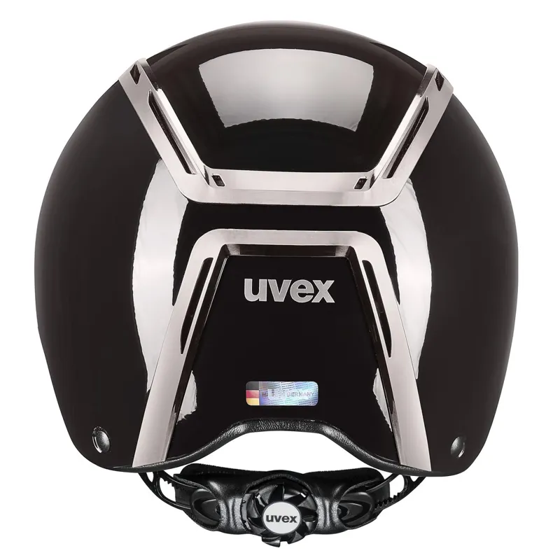 Uvex Exxeed Shiny Chrome Riding Hat - Mocca Glossy-1