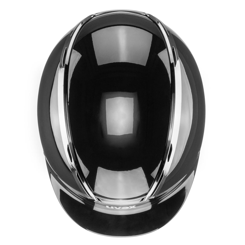 Uvex Exxeed Shiny Chrome Riding Hat - Chrome Shiny Black-3