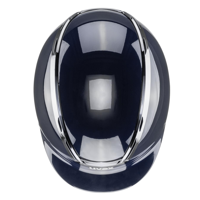 Uvex Exxeed Shiny Chrome Riding Hat - Chrome Shiny Navy-3