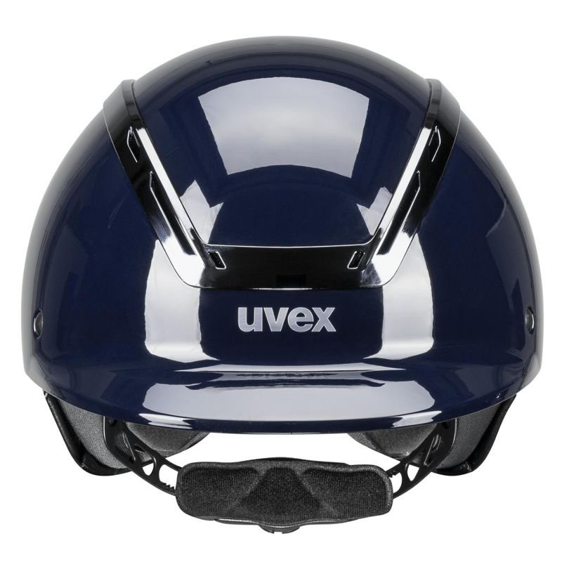 Uvex Exxeed Shiny Chrome Riding Hat - Chrome Shiny Navy-2