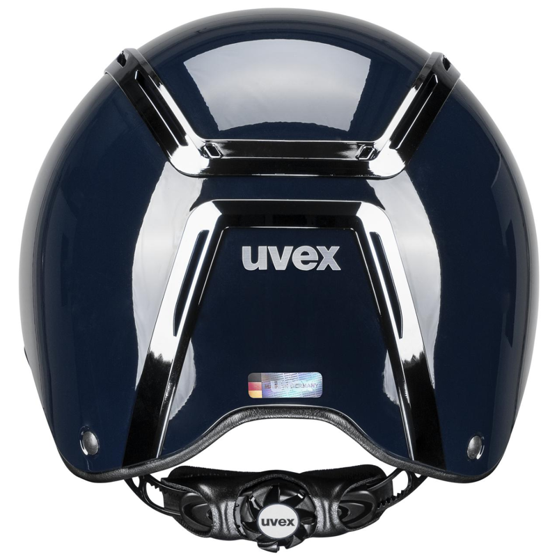 Uvex Exxeed Shiny Chrome Riding Hat - Chrome Shiny Navy-1