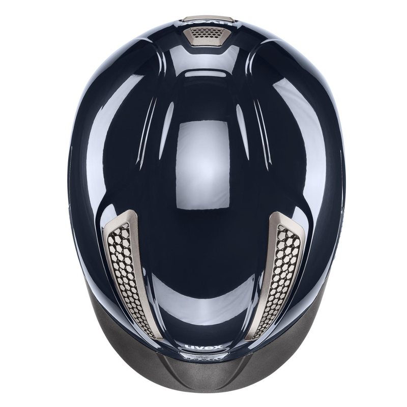 Uvex Perfexxion III Shiny Riding Hat - Shiny Navy-5