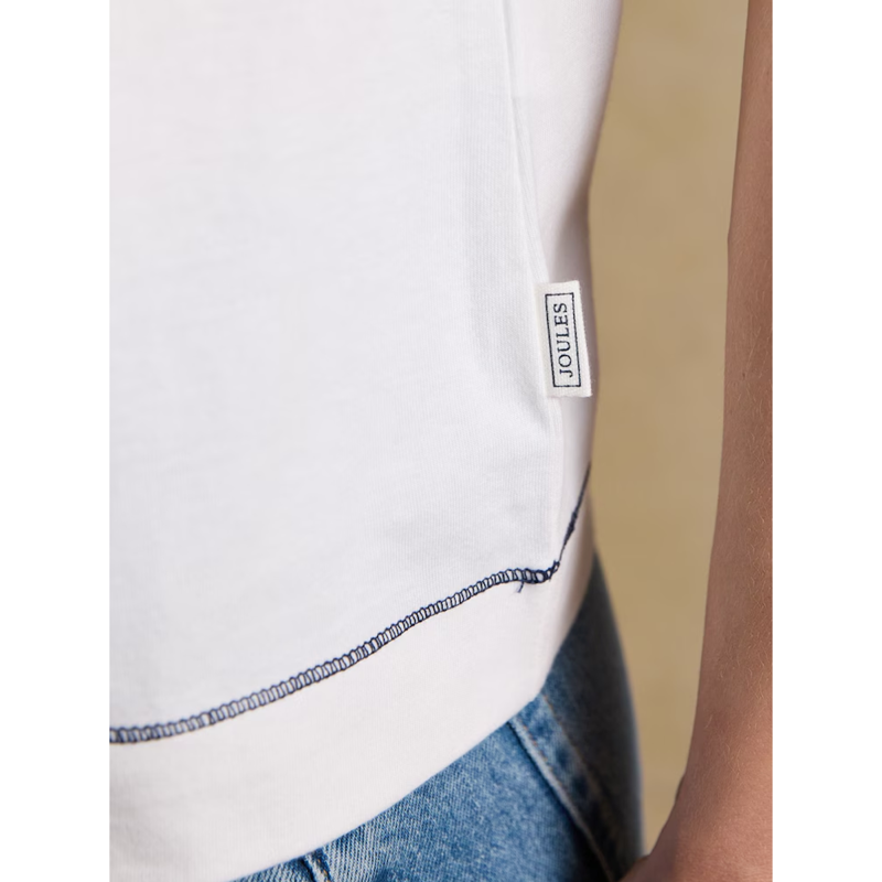 Joules Ladies Graphic Tee Jonty T-Shirt - White-6