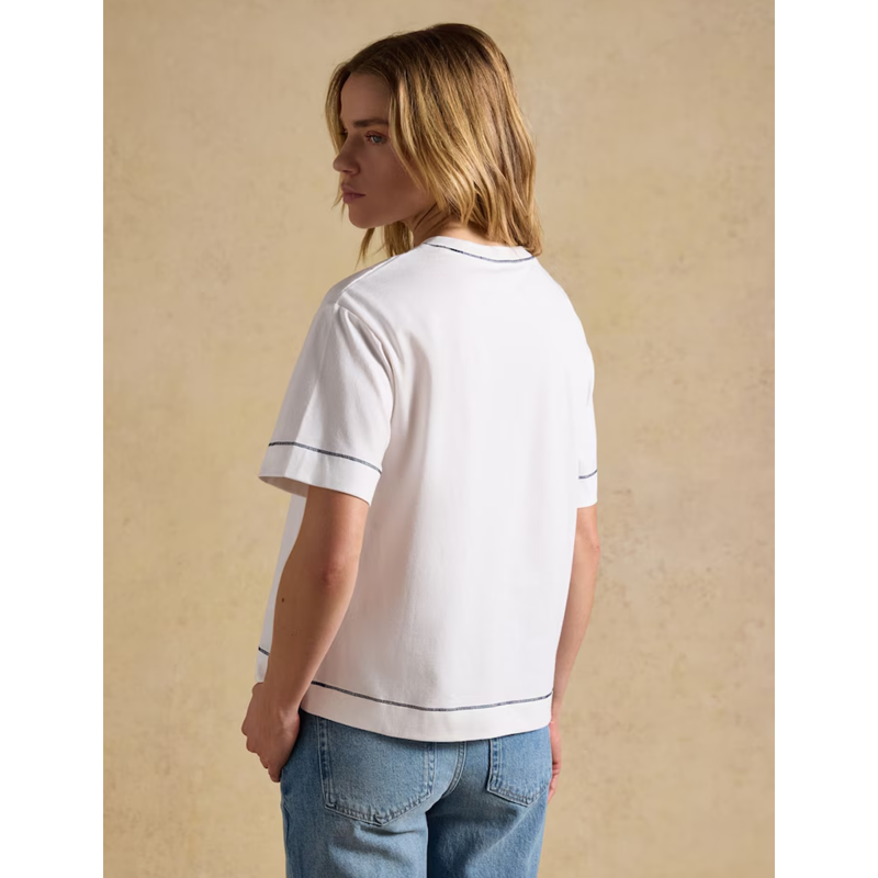 Joules Ladies Graphic Tee Jonty T-Shirt - White-2