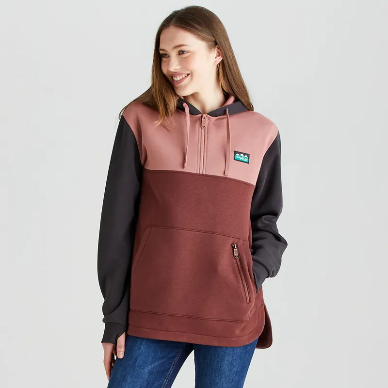 Ridgeline Women's Tribe Hoodie - Oxblood Tri Colour