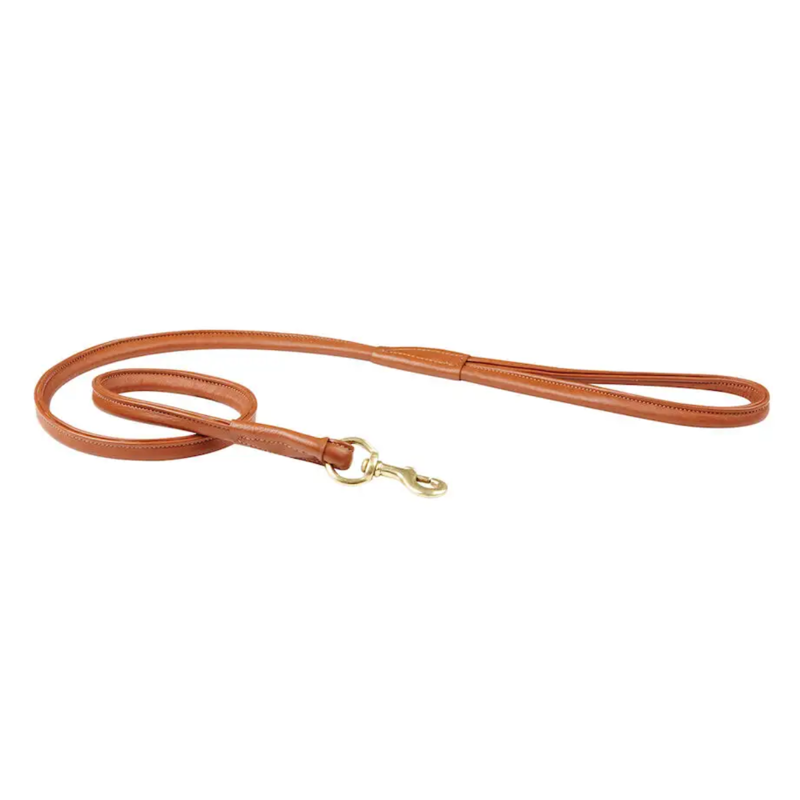 WeatherBeeta Rolled Leather Dog Lead - Tan