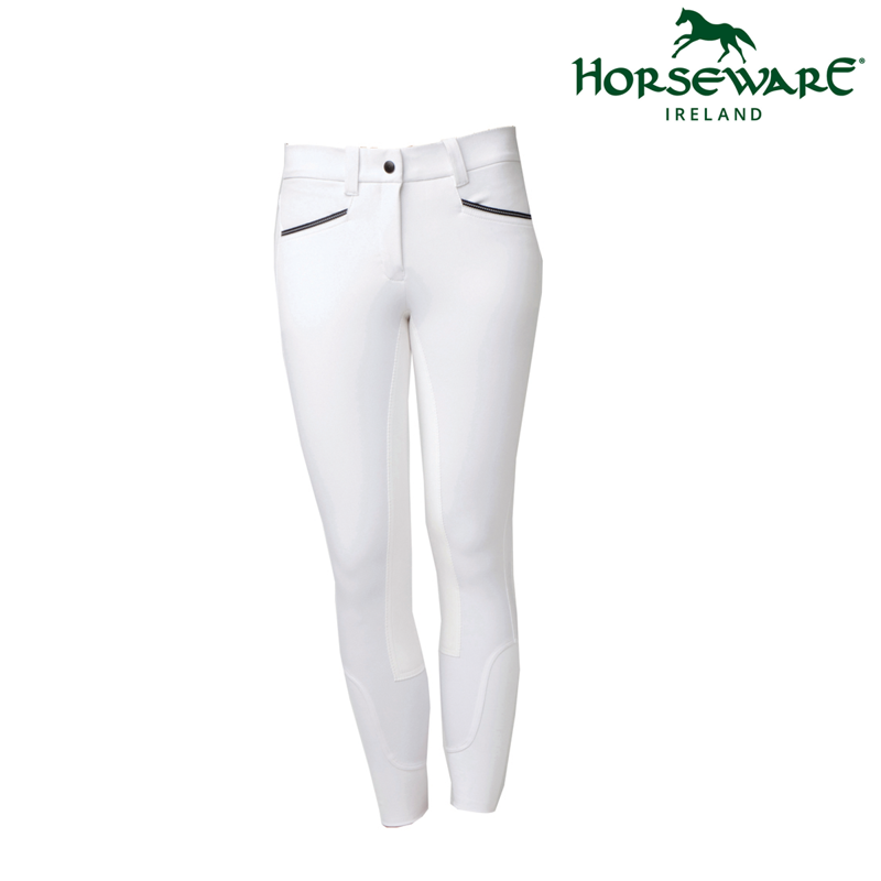 Horseware Ladies Woven Competition Breeches - White