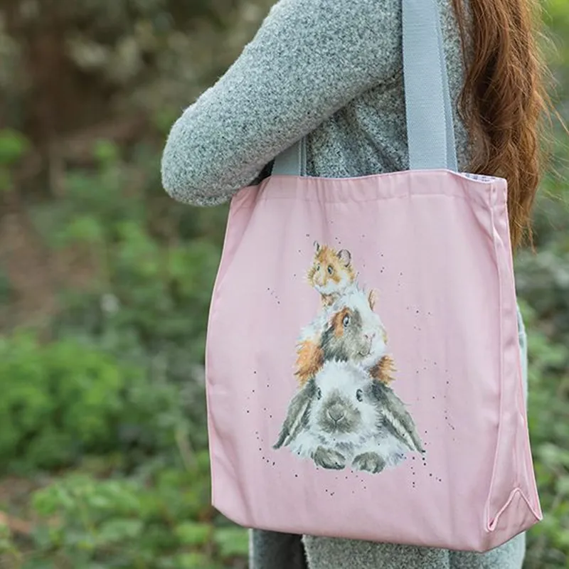Wrendale Designs 'Piggy in the Middle' Canvas Tote Bag -1
