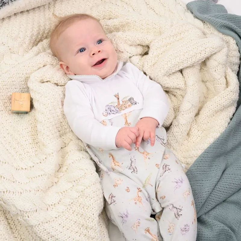 Wrendale Designs Little Savannah Placement Print Babygrow-1