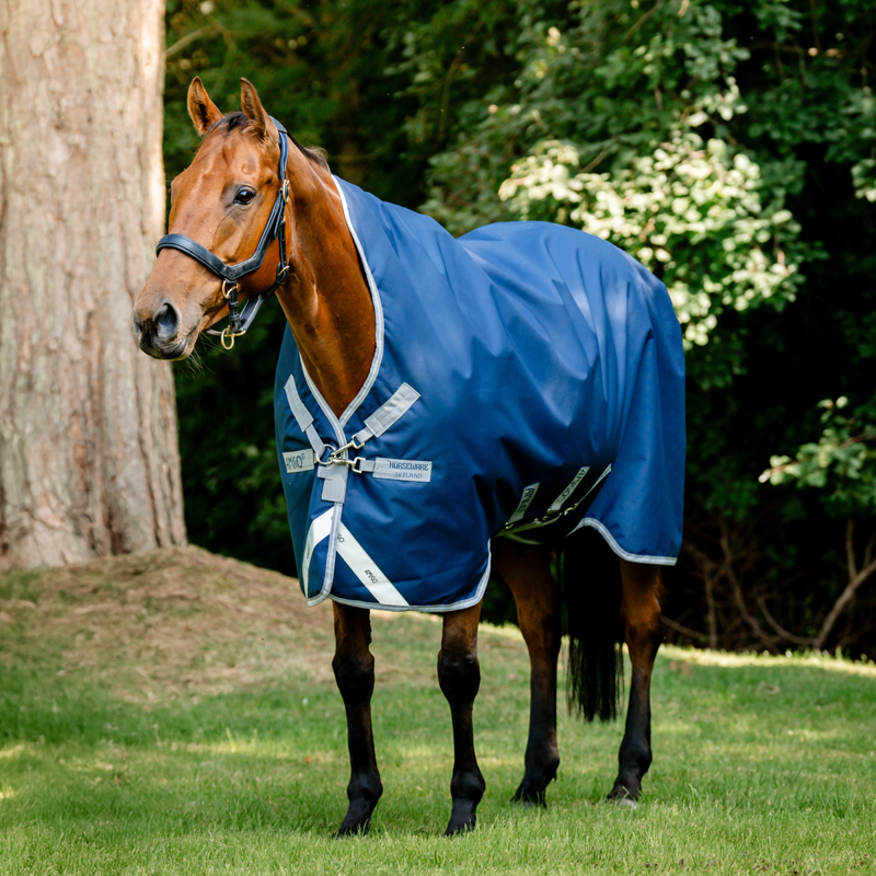 Horseware Amigo Bravo 12 Wug 250g Turnout Rug - Navy/Titanium Grey Silver-1