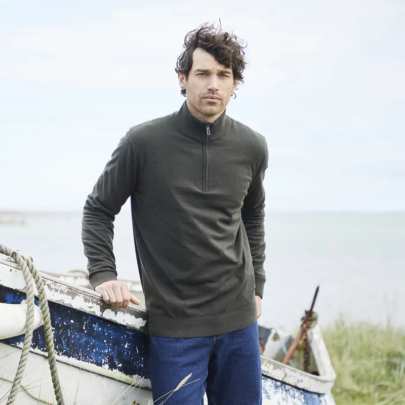 Ridgeline Men's Hartland 1/4 Zip Knit - Deep Forest-7