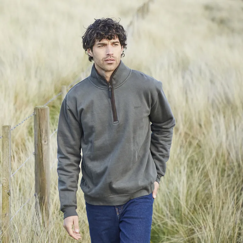 Ridgeline Men's Brancaster 1/4 Zip Top - Moss-5