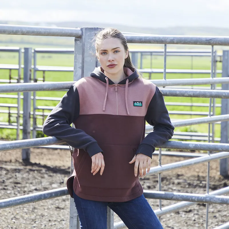 Ridgeline Women's Tribe Hoodie - Oxblood Tri Colour-9