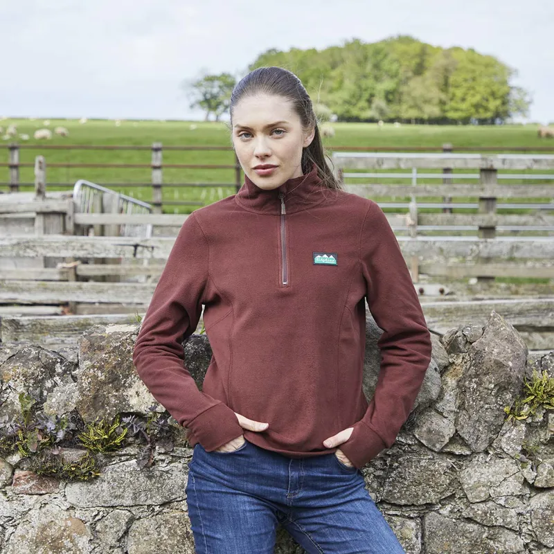Ridgeline Women's Narvik Fleece - Oxblood-5
