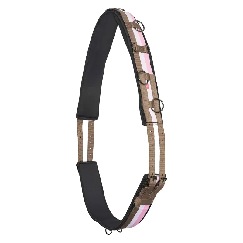 Imperial Riding Deluxe Extra Lunging Girth - Cappuccino/White/Classy Pink