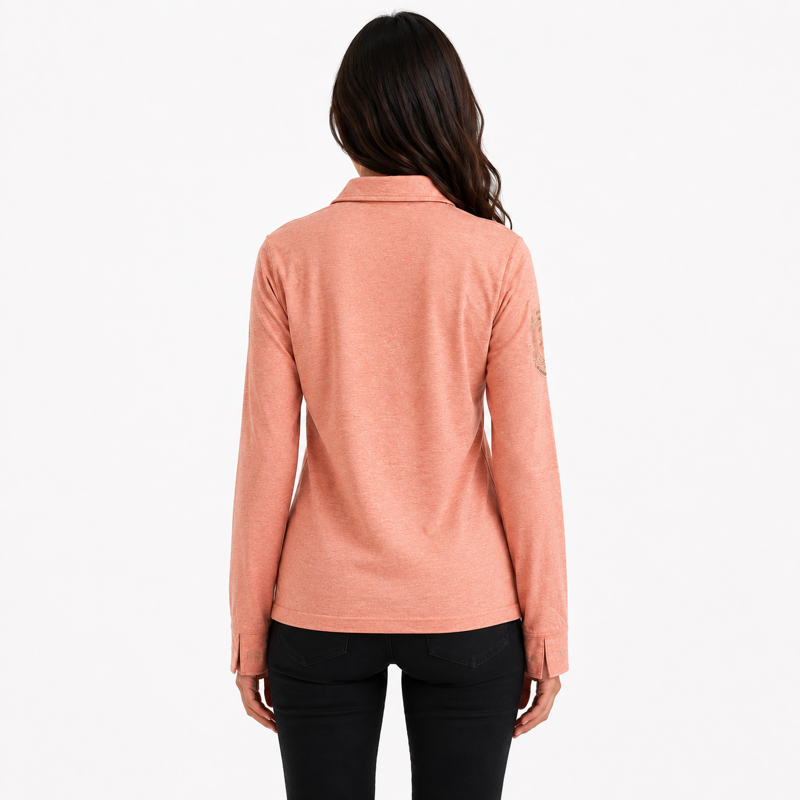 HV Polo Ladies Megan Shirt - Blush Melange-1