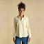 Joules Ladies Ida Puppytooth Long Sleeve Cotton Shirt - Yellow