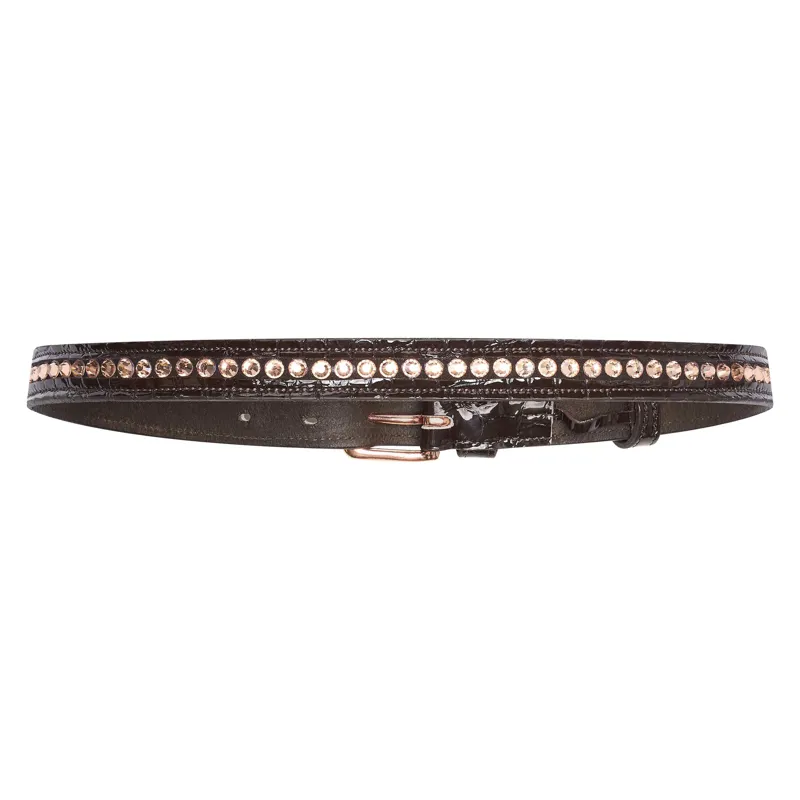 Imperial Riding Holania Sparkle Belt - Brown/Rose Metal-1