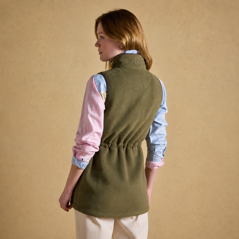 Joules Ladies Heritage Longline Gilet - Light Green-1
