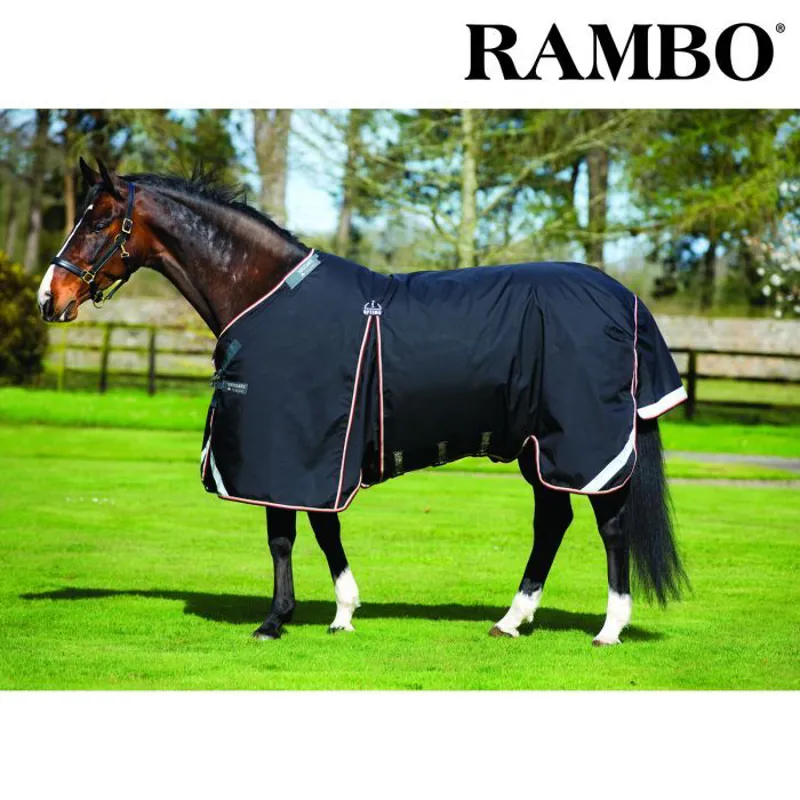 Horseware Rambo Optimo Turnout Rug - Outer Only - Black/Orange