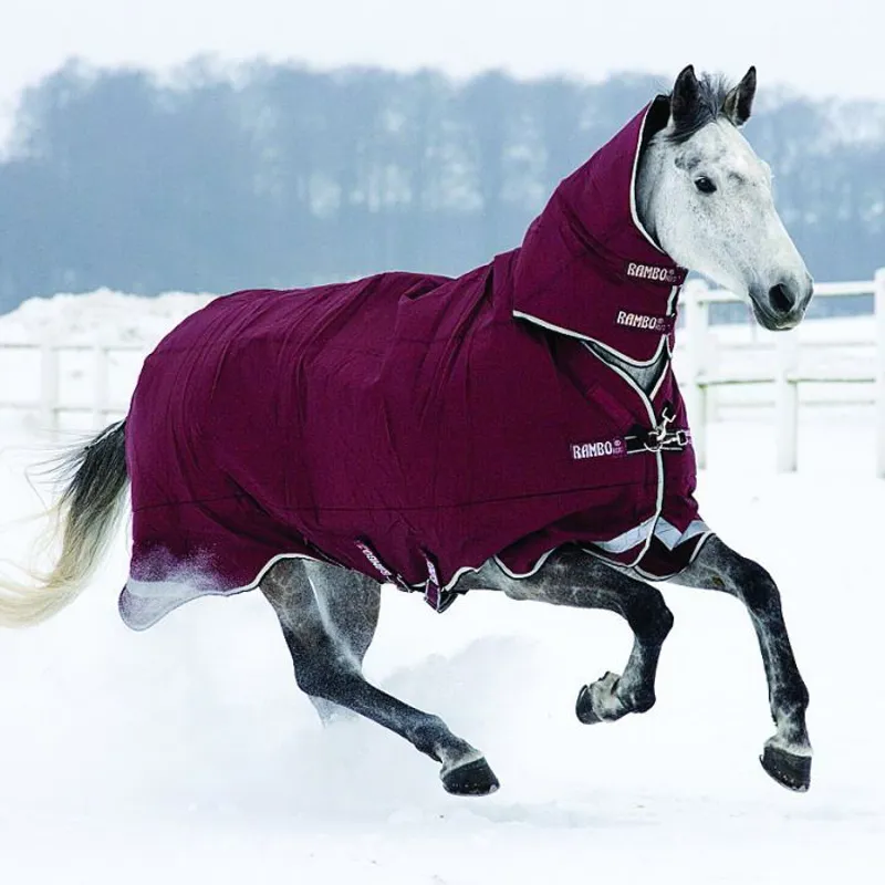 Rambo All In One Heavyweight Turnout Rug - Burgundy-1