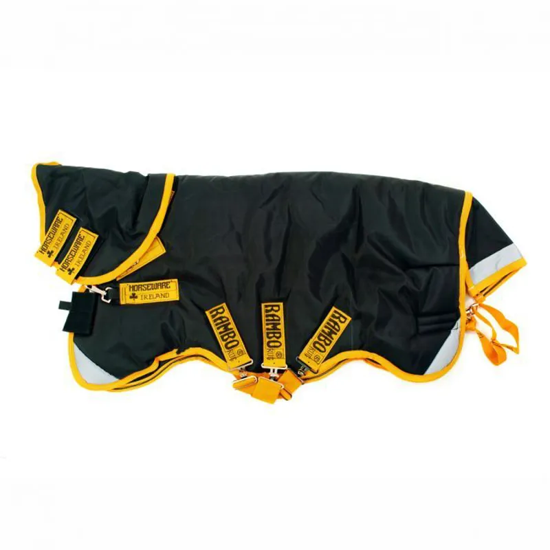 Horseware Rambo Supreme Lightweight Turnout Rug - Black/Gold-2