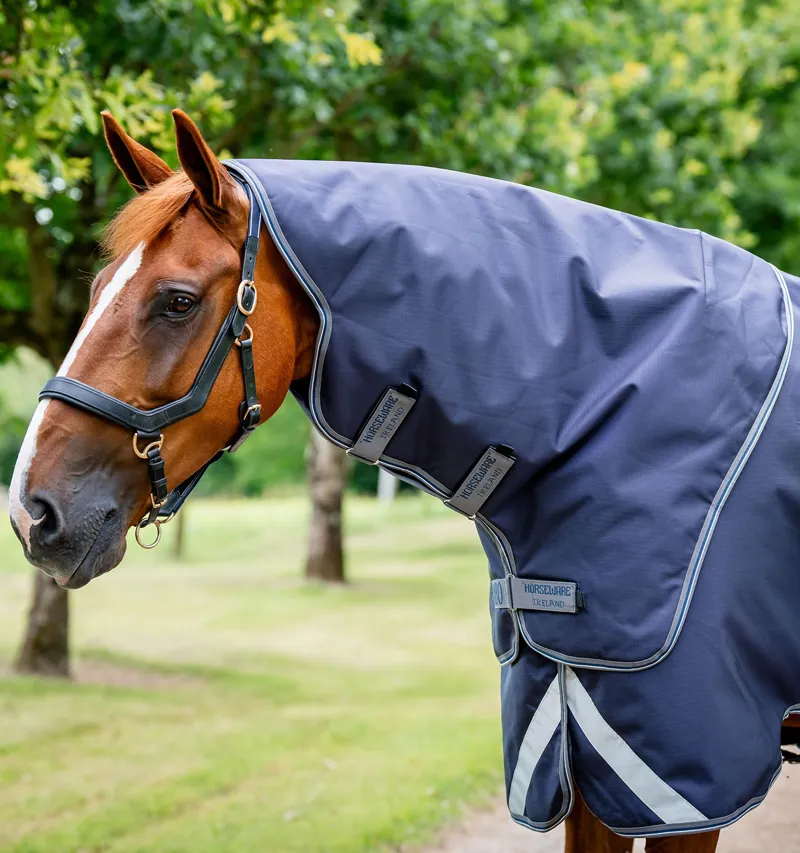 Horseware Rambo Duo Ripstop Plus 100g Turnout Bundle + 100g + 200g Liners - Navy/Thunderstorm Grey/Silver-1