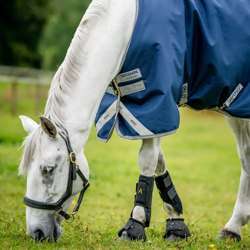 Horseware Amigo Bravo 12 Original 0g Turnout Rug - Navy/Titanium/Grey/Silver-2