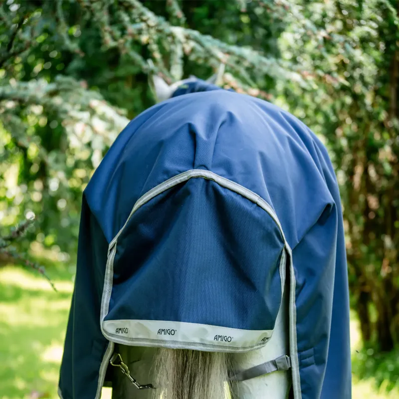 Horseware Amigo Bravo 12 Original 0g Turnout Rug - Navy/Titanium/Grey/Silver-4