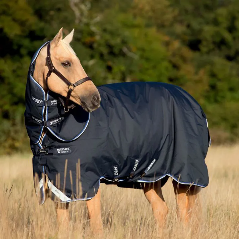 Horseware Amigo Bravo 12 Plus Turnout Heavyweight - Navy/Strong Blue/Black