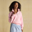 Joules Ladies Racquet Embroidered Quarter Zip Sweatshirt - Pink