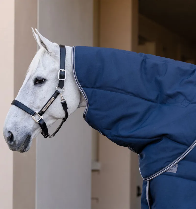 Horseware Rambo Optimo 400g Stable Plus Rug - Navy/Thunderstorm Grey Silver-1